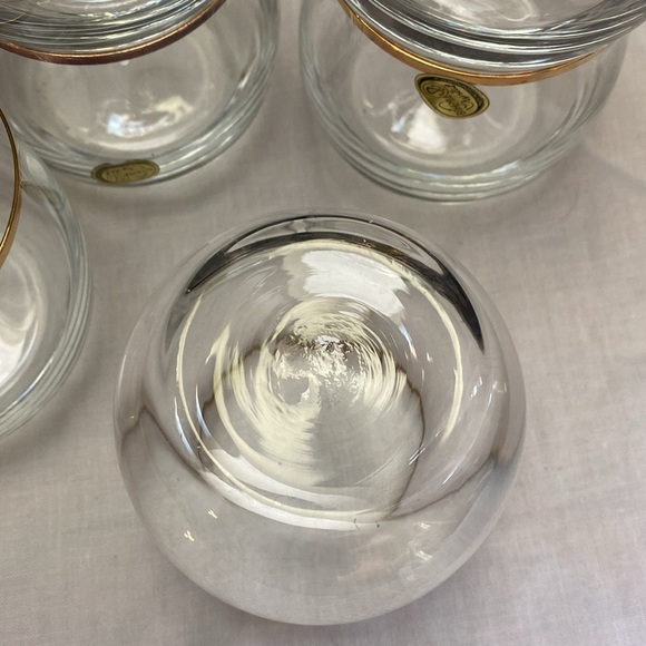 1980 Bohemiam Crysalex Geneva Old Fashion Gold Rim. Whiskey Low Ball Glasses - Picture 9 of 16